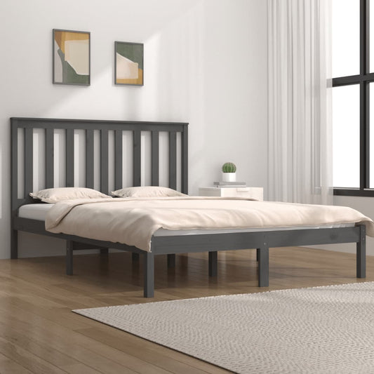 Berkfield Bed Frame Grey Solid Wood Pine 120x200 cm
