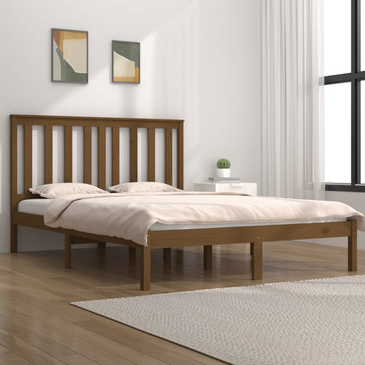 Berkfield Bed Frame Honey Brown Solid Wood Pine 160x200 cm