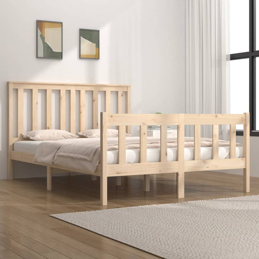 Berkfield Bed Frame Solid Wood Pine 120x190 cm Small Double