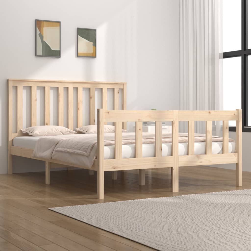 Berkfield Bed Frame Solid Wood Pine 135x190 cm Double