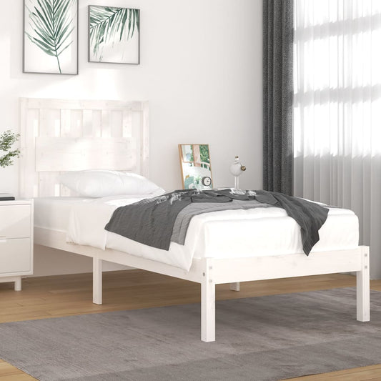 Berkfield Bed Frame White Solid Wood Pine 90x190 cm Single