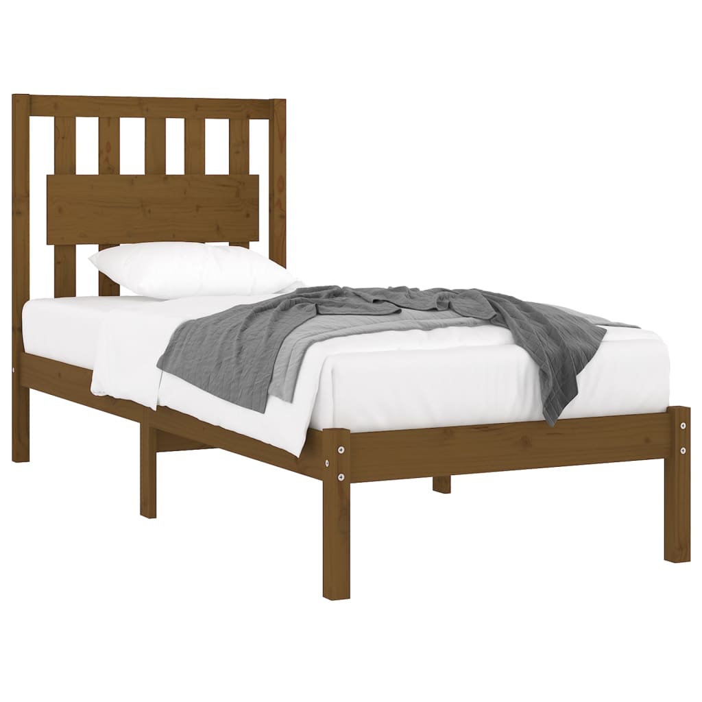 Berkfield Bed Frame Honey Brown Solid Wood Pine 90x200 cm