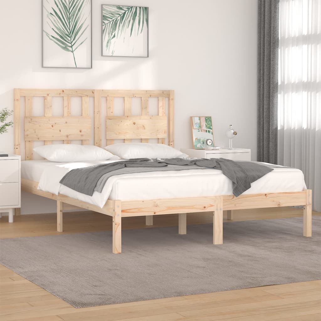 Berkfield Bed Frame Solid Wood Pine 150x200 cm King Size