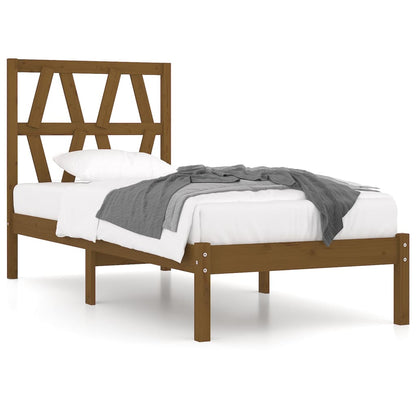 Berkfield Bed Frame Honey Brown Solid Wood Pine 75x190cm Small Single