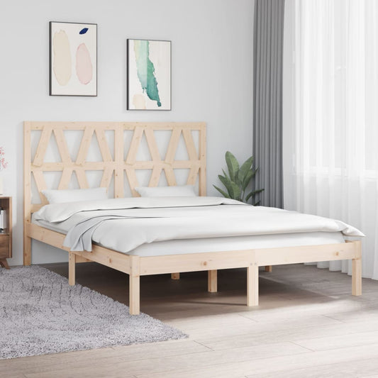 Berkfield Bed Frame Solid Wood Pine 140x190 cm