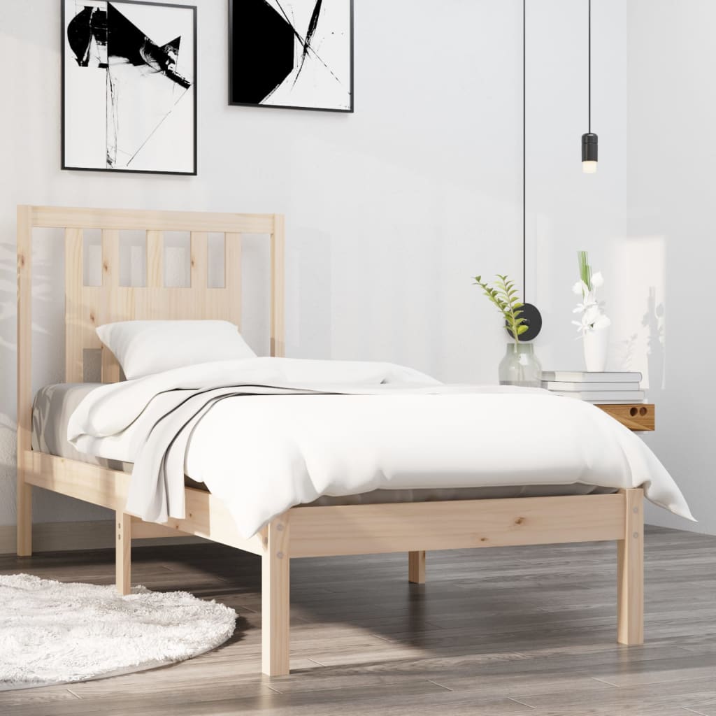Berkfield Bed Frame Solid Wood 75x190 cm Small Single