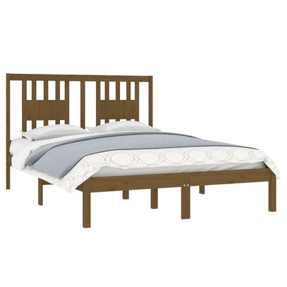 Berkfield Bed Frame Honey Brown Solid Wood 120x190 cm Small Double