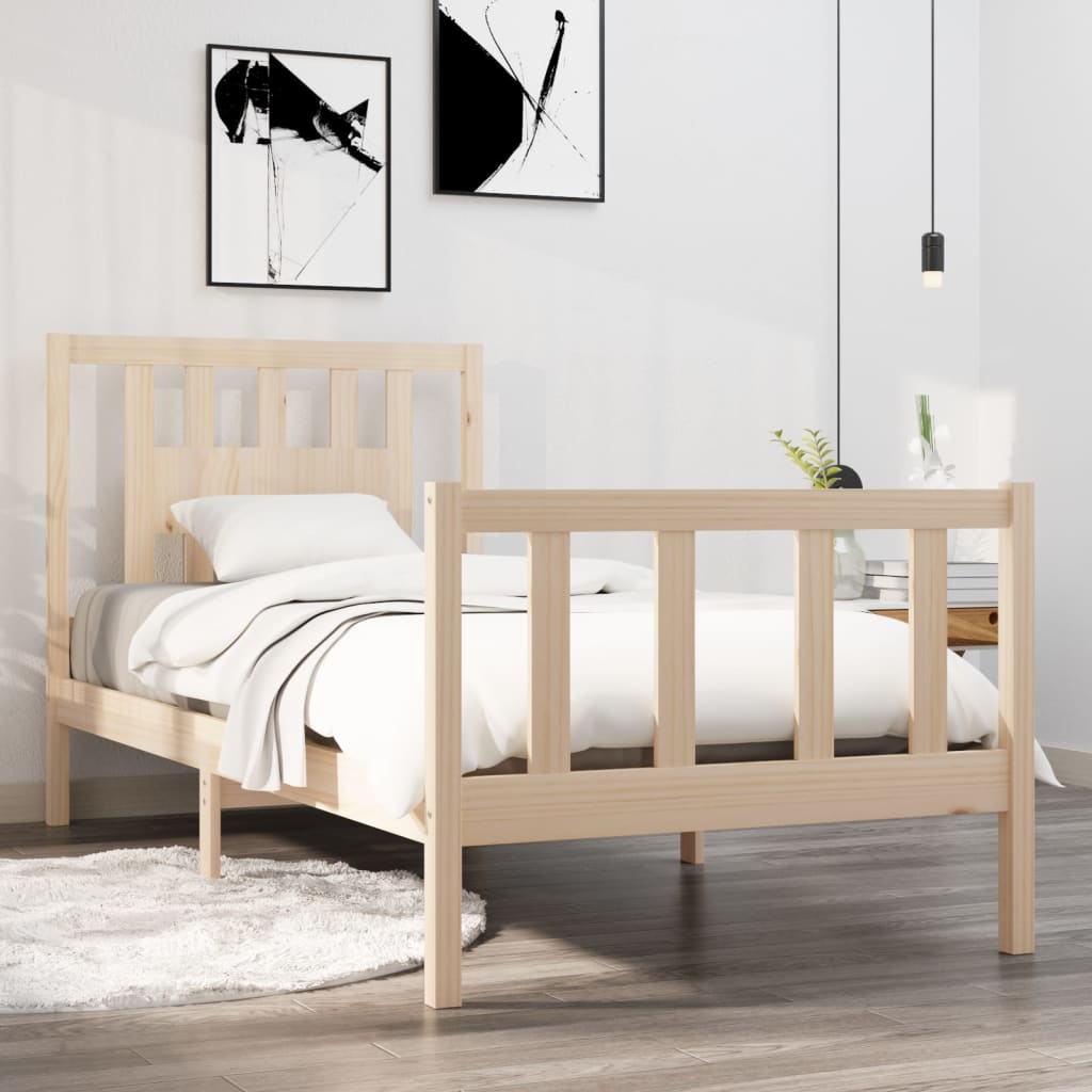 Berkfield Bed Frame Solid Wood 90x190 cm Single