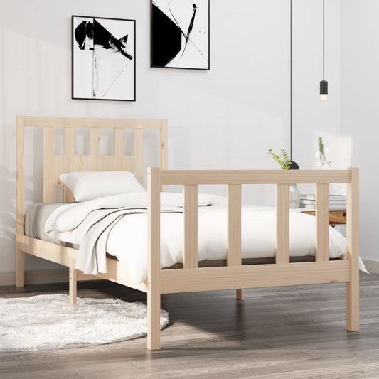 Berkfield Bed Frame Solid Wood 90x190 cm Single