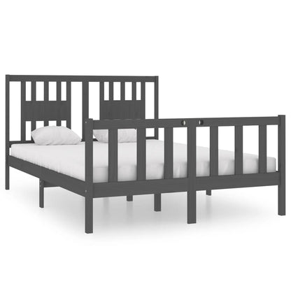Berkfield Bed Frame Grey Solid Wood 140x190 cm