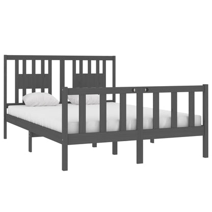 Berkfield Bed Frame Grey Solid Wood 140x190 cm