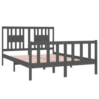 Berkfield Bed Frame Grey Solid Wood 140x190 cm