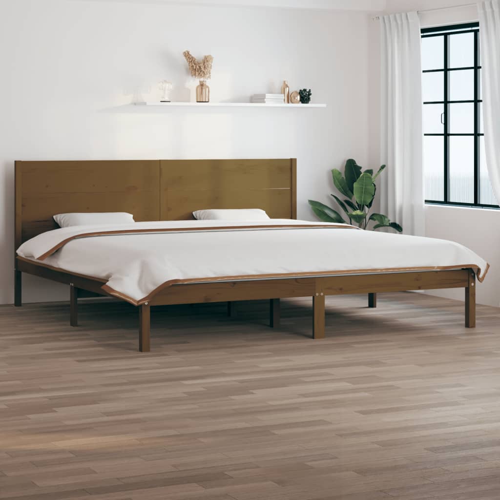 Berkfield Bed Frame Honey Brown Solid Wood 180x200 cm Super King Size
