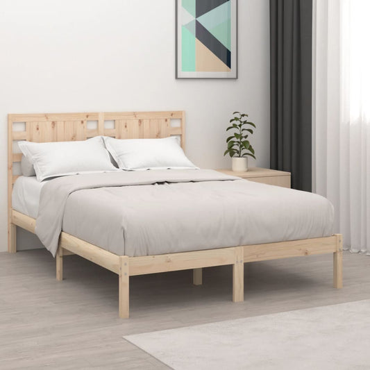 Berkfield Bed Frame Solid Wood 135x190 cm Double
