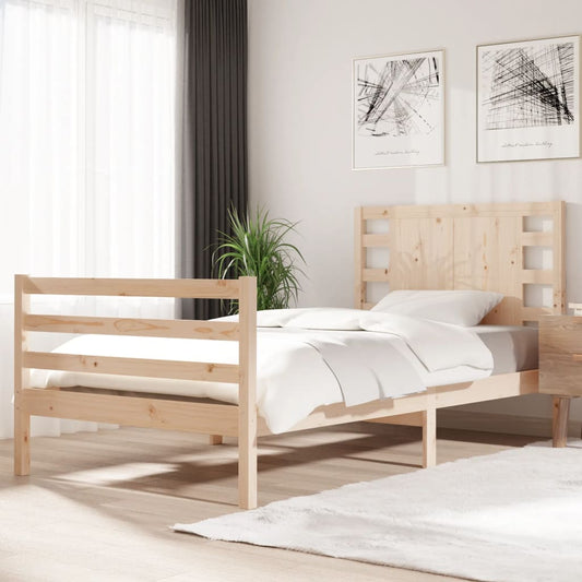 Berkfield Bed Frame Solid Wood Pine 100x200 cm