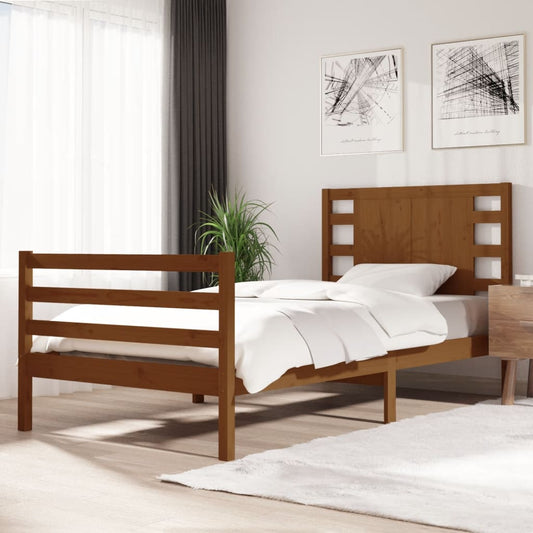 Berkfield Bed Frame Honey Brown Solid Wood Pine 100x200 cm