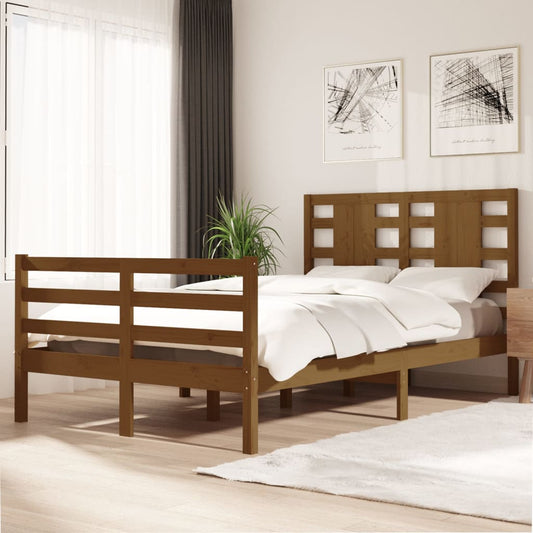 Berkfield Bed Frame Honey Brown Solid Wood Pine 120x200 cm
