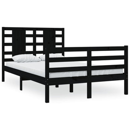 Berkfield Bed Frame Black Solid Wood Pine 120x200 cm