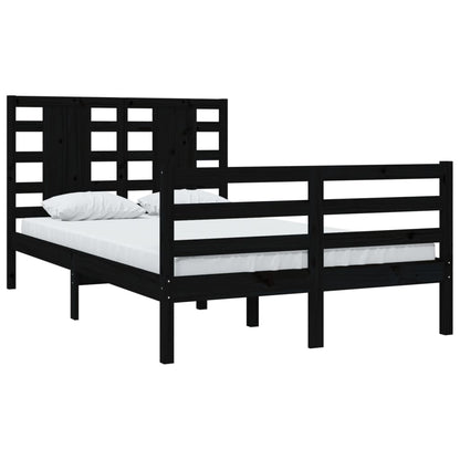 Berkfield Bed Frame Black Solid Wood Pine 120x200 cm