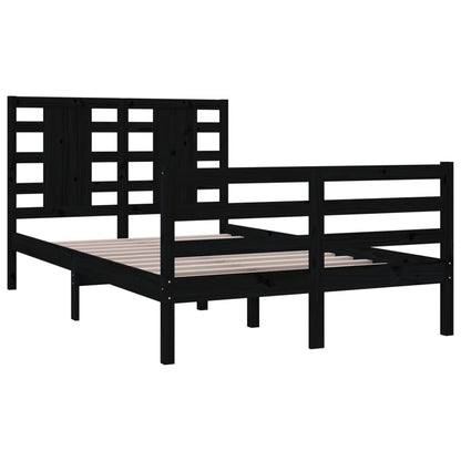 Berkfield Bed Frame Black Solid Wood Pine 120x200 cm