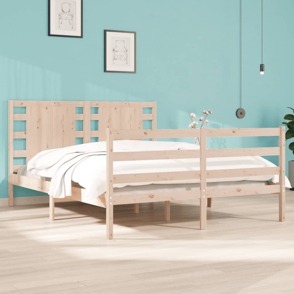 Berkfield Bed Frame Solid Wood Pine 150x200 cm King Size