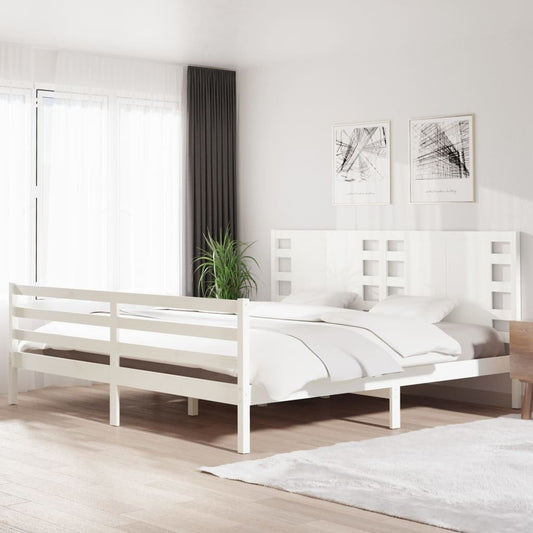 Berkfield Bed Frame White Solid Wood Pine 200x200 cm