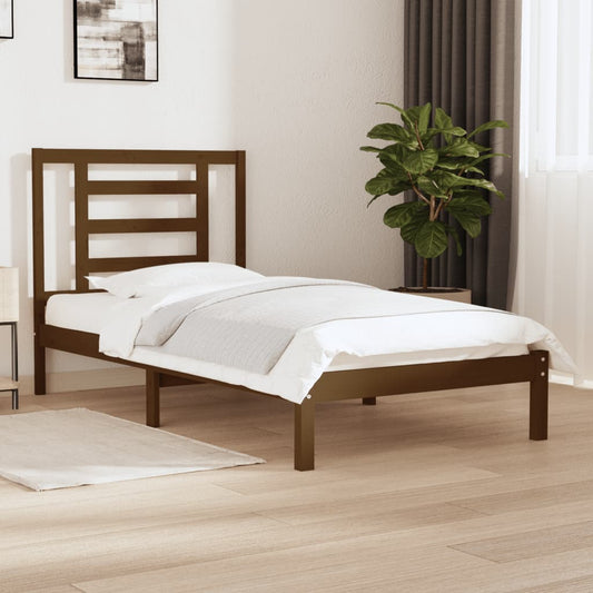 Berkfield Bed Frame Honey Brown Solid Wood Pine 90x190cm Single