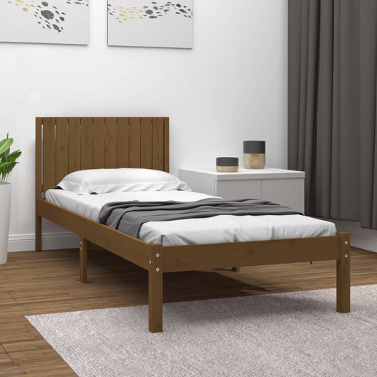 Berkfield Bed Frame Honey Brown Solid Wood Pine 100x200 cm