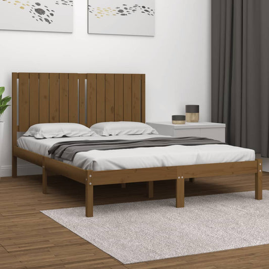 Berkfield Bed Frame Honey Brown Solid Wood Pine 140x200 cm