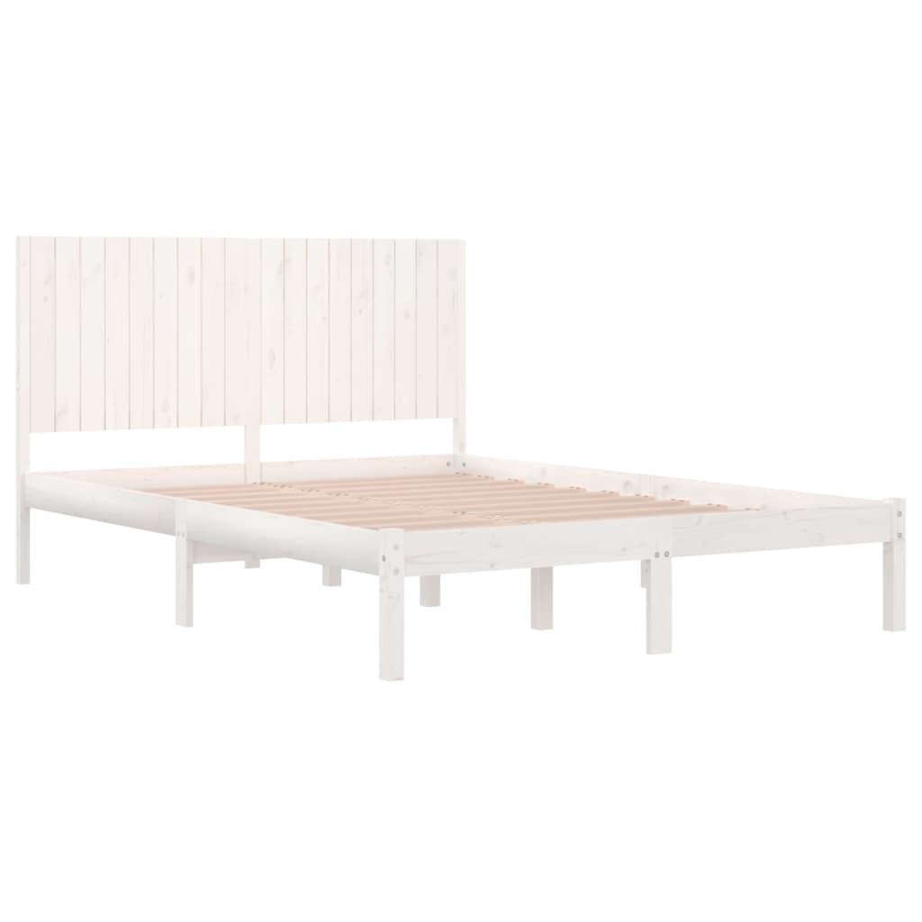 Berkfield Bed Frame White Solid Wood 180x200 cm Super King Size