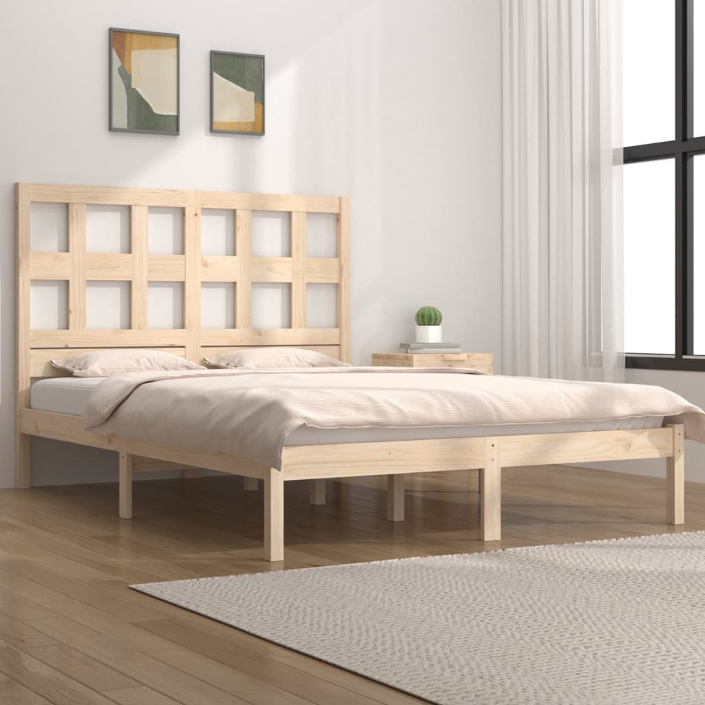 Berkfield Bed Frame Solid Wood Pine 135x190 cm Double