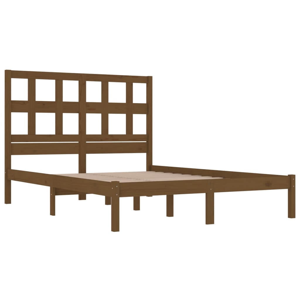Berkfield Bed Frame Honey Brown Solid Wood Pine 140x200 cm