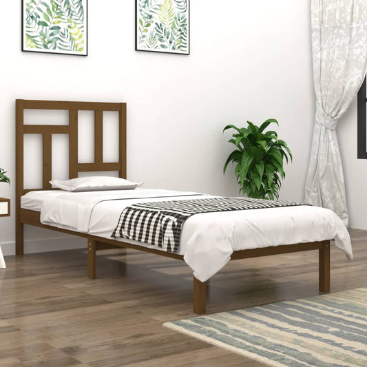 Berkfield Bed Frame Honey Brown Solid Wood Pine 90x190 cm Single