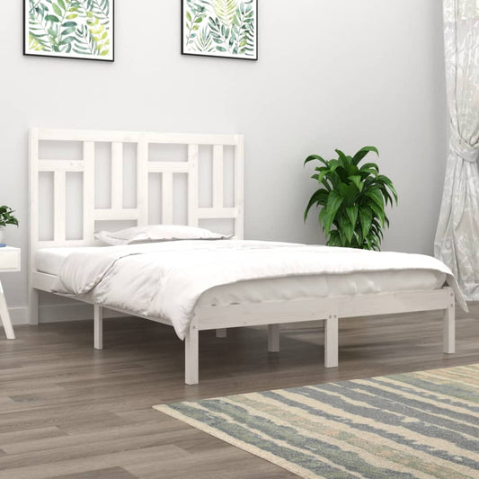 Berkfield Bed Frame White Solid Wood Pine 120x200 cm