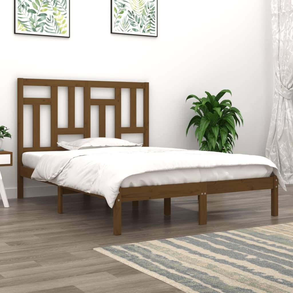 Berkfield Bed Frame Honey Brown Solid Wood Pine 120x200 cm