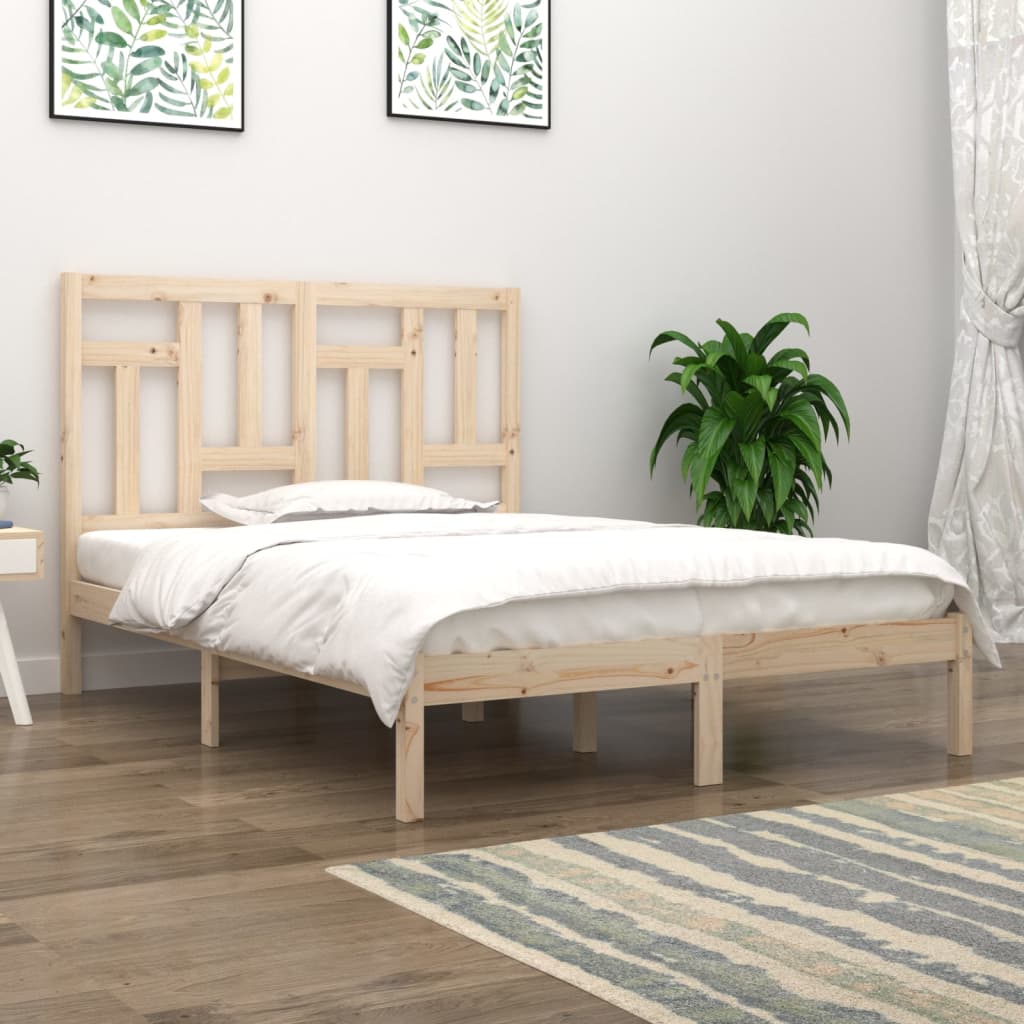 Berkfield Bed Frame Solid Wood Pine 140x200 cm