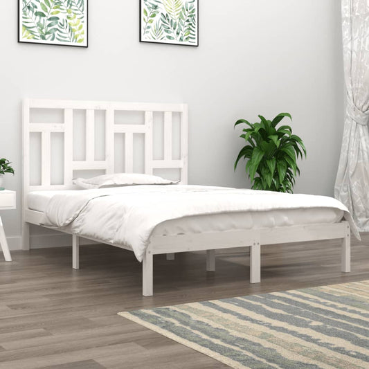 Berkfield Bed Frame White Solid Wood Pine 150x200 cm King Size