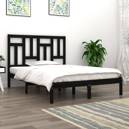 Berkfield Bed Frame Black Solid Wood Pine 160x200 cm