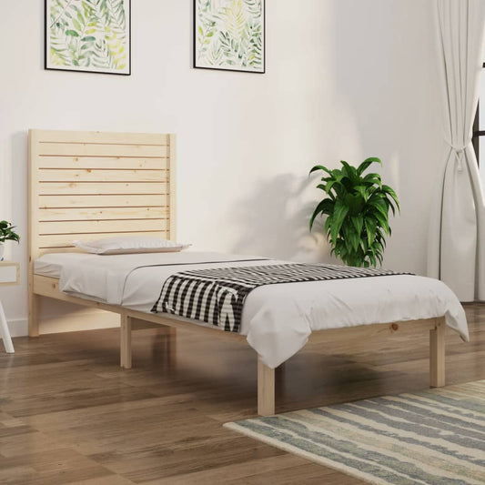 Berkfield Bed Frame Solid Wood 75x190 cm Small Single