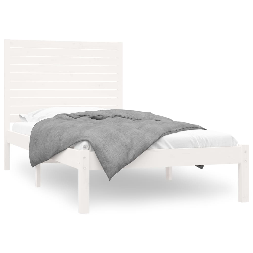 Berkfield Bed Frame White Solid Wood 100x200 cm