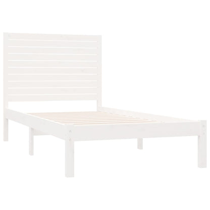 Berkfield Bed Frame White Solid Wood 100x200 cm
