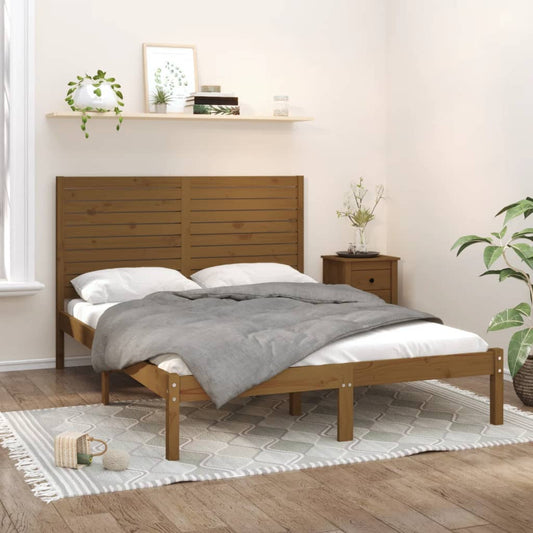 Berkfield Bed Frame Honey Brown Solid Wood 120x200 cm