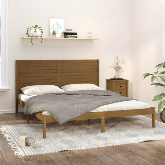 Berkfield Bed Frame Honey Brown Solid Wood 180x200 cm Super King Size