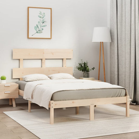 Berkfield Bed Frame Solid Wood 140x190 cm