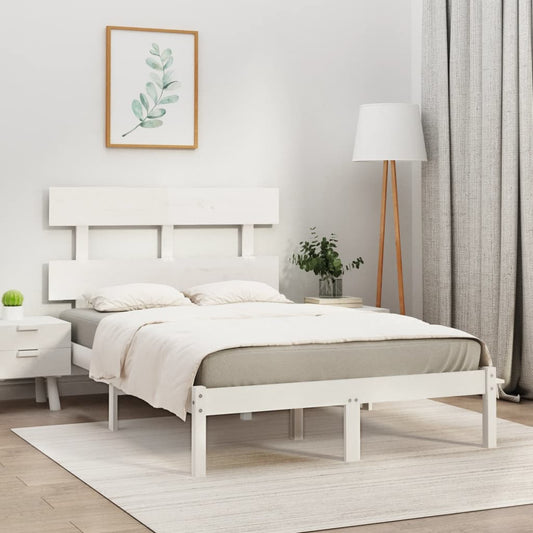Berkfield Bed Frame White Solid Wood 120x200 cm