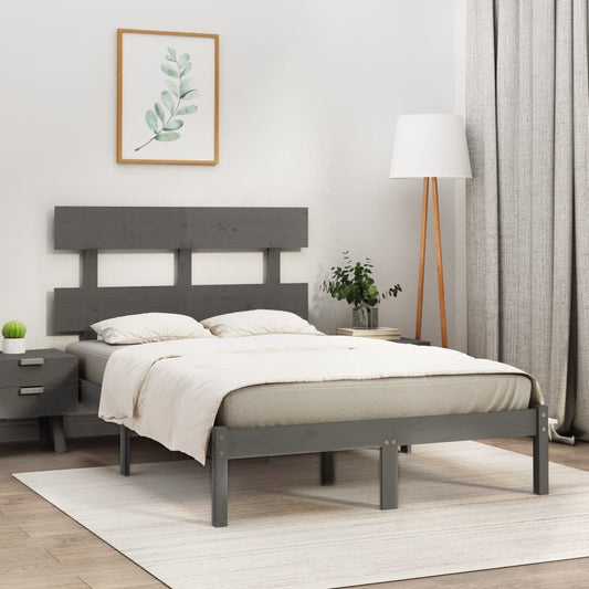 Berkfield Bed Frame Grey Solid Wood 160x200 cm