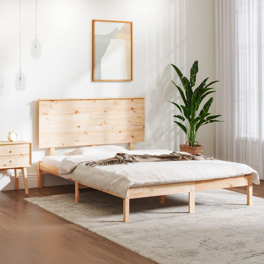 Berkfield Bed Frame Solid Wood 135x190 cm Double