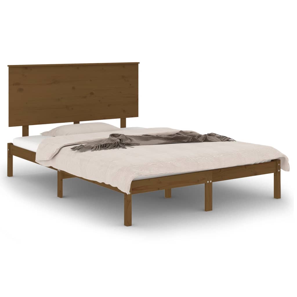 Berkfield Bed Frame Honey Brown Solid Wood Pine 120x200 cm