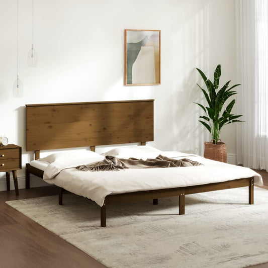 Berkfield Bed Frame Honey Brown Solid Wood 180x200 cm Super King Size