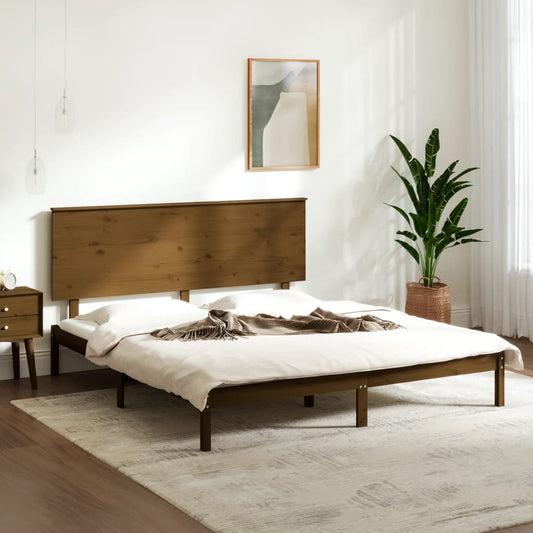 Berkfield Bed Frame Honey Brown Solid Wood Pine 200x200 cm